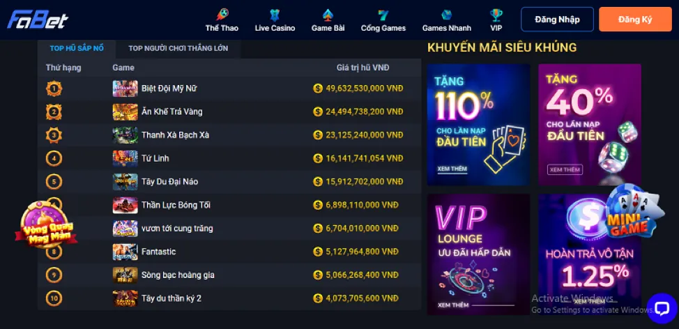 Người chơi thắng lớn Nổ Hũ tại bet168